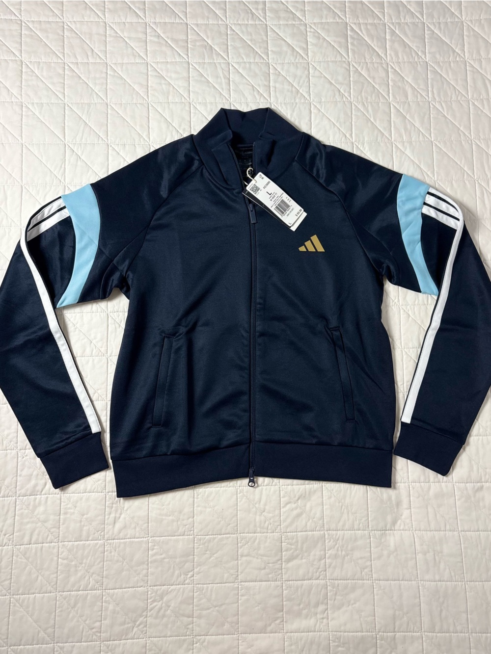 adidas House of Tiro Nations Track Jacket - Navy Icey Blue Women’s Large NWT